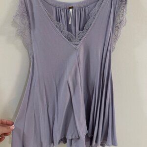 Free People purple flowy lace blouse